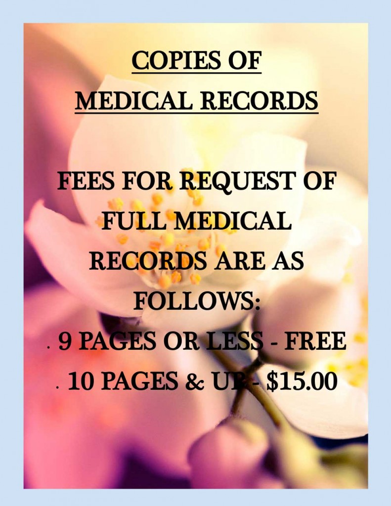 FeesforcopyofMedicalRecords LiveWell Medical Clinic