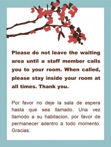 LiveWell Medical Clinic | Waiting Area sign